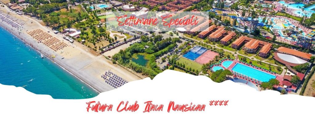 SETTIMANE SPECIALI GRUPPO QUOTE PER NUCLEO FAMILIARE
 FUTURA CLUB ITACA NAUSICAA ****
 da 980 Euro a nucleo 
Situato a 10 km dal centro di Rossano, perla dello Ionio e della Calabria, il Futura Club Itaca Nausicaa, sorge in una delle zone di maggior prestigio storico della Calabria. La varietà dei servizi e delle attività proposte dal dinamico staff di animazione e l'adiacente Acquapark, con 80.000 mq di puro divertimento...