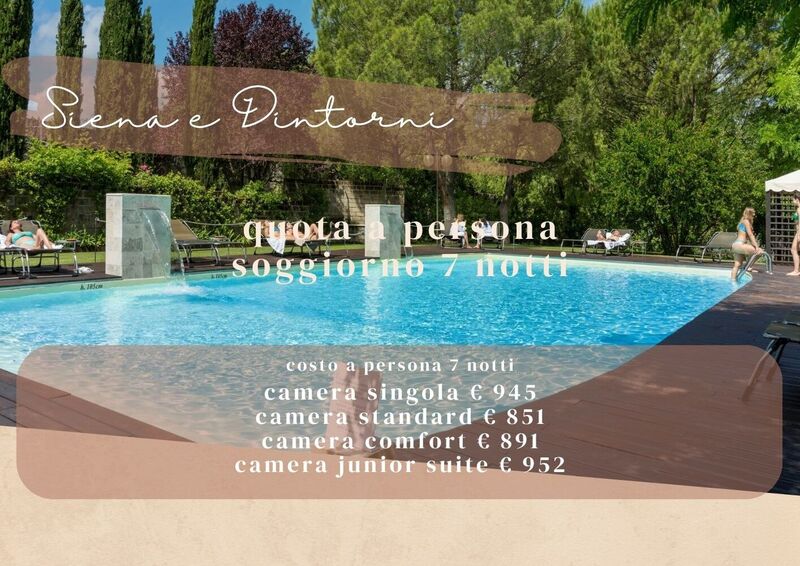 SIENA E DINTORNI HOTEL DUE MARI & BENESSERE AQVADEI- 7 NOTTI
Offerta valida dall’ 8 Agosto al 31 agosto 2025 dal 8 al 17 soggiorno minimo 4 notti da 851 €