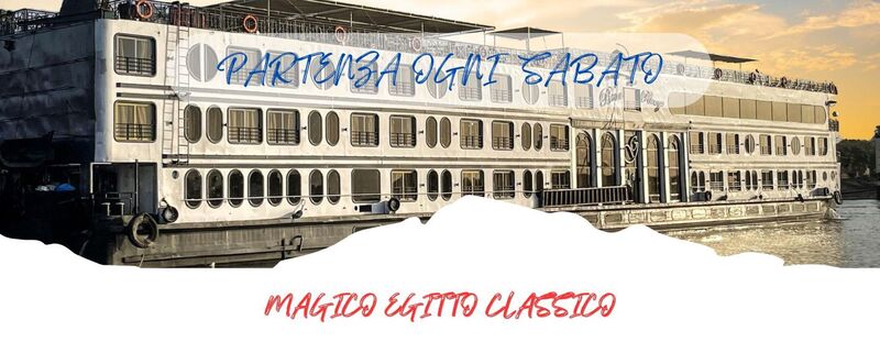 PARTENZE NOVEMBRE E DICEMBRE OGNI SABATO DA ROMA E VERONA
 MAGICO EGITTO CLASSICO - VISITA AL NUOVO MUSEO DEL GEM da 1.656 Euro 
Un viaggio che combina la crociera sul Nilo con una suggestiva navigazione da Luxor verso Aswan con soste per la visita a templi
millenari, fino agli imponenti templi di Abu Simbel, per terminare poi con un soggiorno al Cairo per andare alla scoperta della
capitale, delle maestose piramidi e dell’enigmatica Sfinge.
