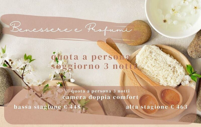 BENESSERE E PROFUMI 3 NOTTI
 HOTEL DUE MARI & BENESSERE AQVADEI da € 448 Euro
Un percorso benessere tra massaggi speciali, ozio e recupero del proprio ritmo vitale.