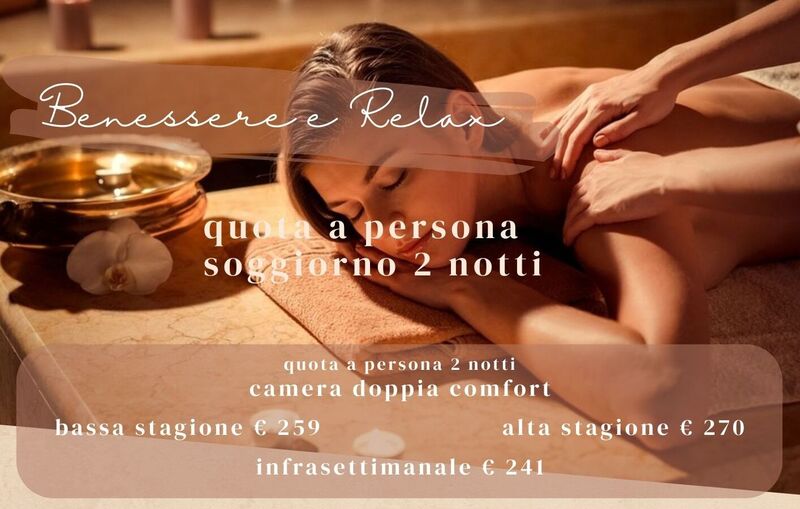 BENESSERE E RELAX 2 NOTTI
 HOTEL DUE MARI & BENESSERE AQVADEI da 241 € 
Soggiorno pensato per chi desidera regalarsi breve o lungo soggiorno di magica armonia, godendo di trattamenti e attenzioni davvero speciali