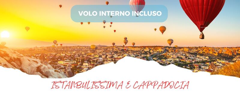 TURCHIA - ISTANBULISSIMA CON CAPPADOCIA 8 GIORNI-7 NOTTI
 Ogni VENERDI tra il 31/10/2025 e il 27/03/2026 (*) da 910 Euro 
Fare un viaggio in Turchia è un’esperienza indimenticabile, per il patrimonio storico, per i suoi abitanti molto ospitali e calorosi, la cucina è ottima e le città sono ricche di magnifici palazzi. Un fascino unico e magico avvolge la Turchia, un paese dai mille volti, una terra che unisce memorie storiche, archeologiche di grande interesse e bellezze naturali uniche collocata in una straordinaria posizione, a cavallo fra Europa e Asia, tra Occidente e Oriente.