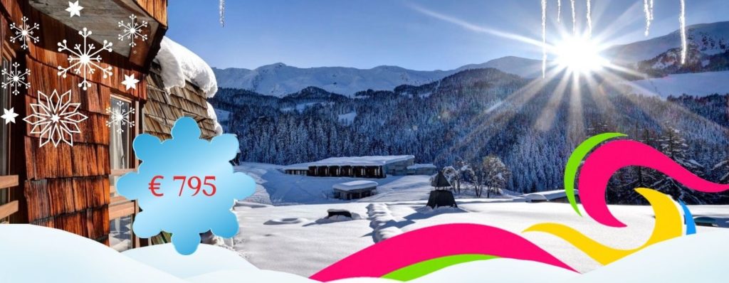 SETTIMANA SPECIALE DAL 8 AL 15 FEBBRAIO 26
 TH PILA HOTEL - da 795 Euro 
L’Hotel a 1.800 metri di altitudine, dispone di 249 camere confortevoli di diverse tipologie. Sono presenti camere Classic singole e matrimoniali doppie, triple e quadruple, camere family e family plus, tutte dotate dei migliori comfort quali TV Lcd 32″, piumoni termici, cassetta di sicurezza e frigobar.
