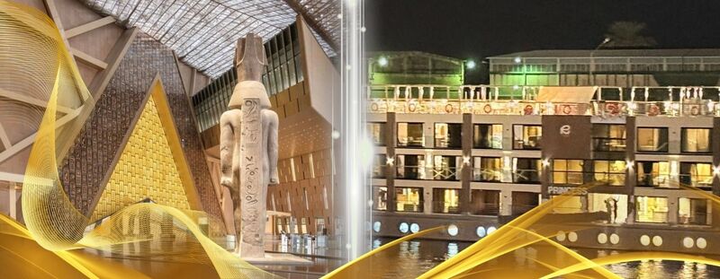 PARTENZE OGNI LUNEDI DA ROMA E MILANO
MAGICO EGITTO CLASSICO - VISITA AL NUOVO MUSEO DEL GEM
 - da € 1.200
Un viaggio che combina la crociera sul Nilo con una suggestiva navigazione da Luxor verso Aswan con soste per la visita a templi
millenari, fino agli imponenti templi di Abu Simbel, per terminare poi con un soggiorno al Cairo per andare alla scoperta della
capitale, delle maestose piramidi e dell’enigmatica Sfinge.