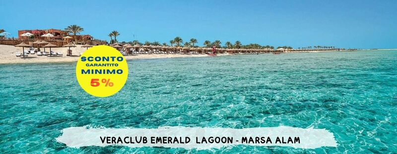 VERACLUB EMERALD LAGOON - MARSA ALAM - da 525 Euro 
Una spiaggia in stile maldiviano, o forse caraibica, dove capita di incontrare cammelli o dromedari. L’acqua è cristallina e assume un colore particolare a contatto con la sabbia bianca