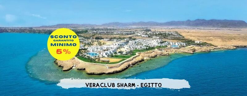 VERACLUB SHARM - EGITTO- da 510 Euro 
Affacciata sul Mar Rosso, nella parte sud della Penisola del Sinai, Sharm El Sheikh è una delle più rinomate località turistiche dell'Egitto, merito del mare cristallino, dei fondali bellissimi e di tutta la magia che il deserto è in grado di offrire.